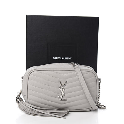 Saint Laurent Grain De Poudre Matelasse Monogram Mini Lou Camera Bag Granite 9 of 9