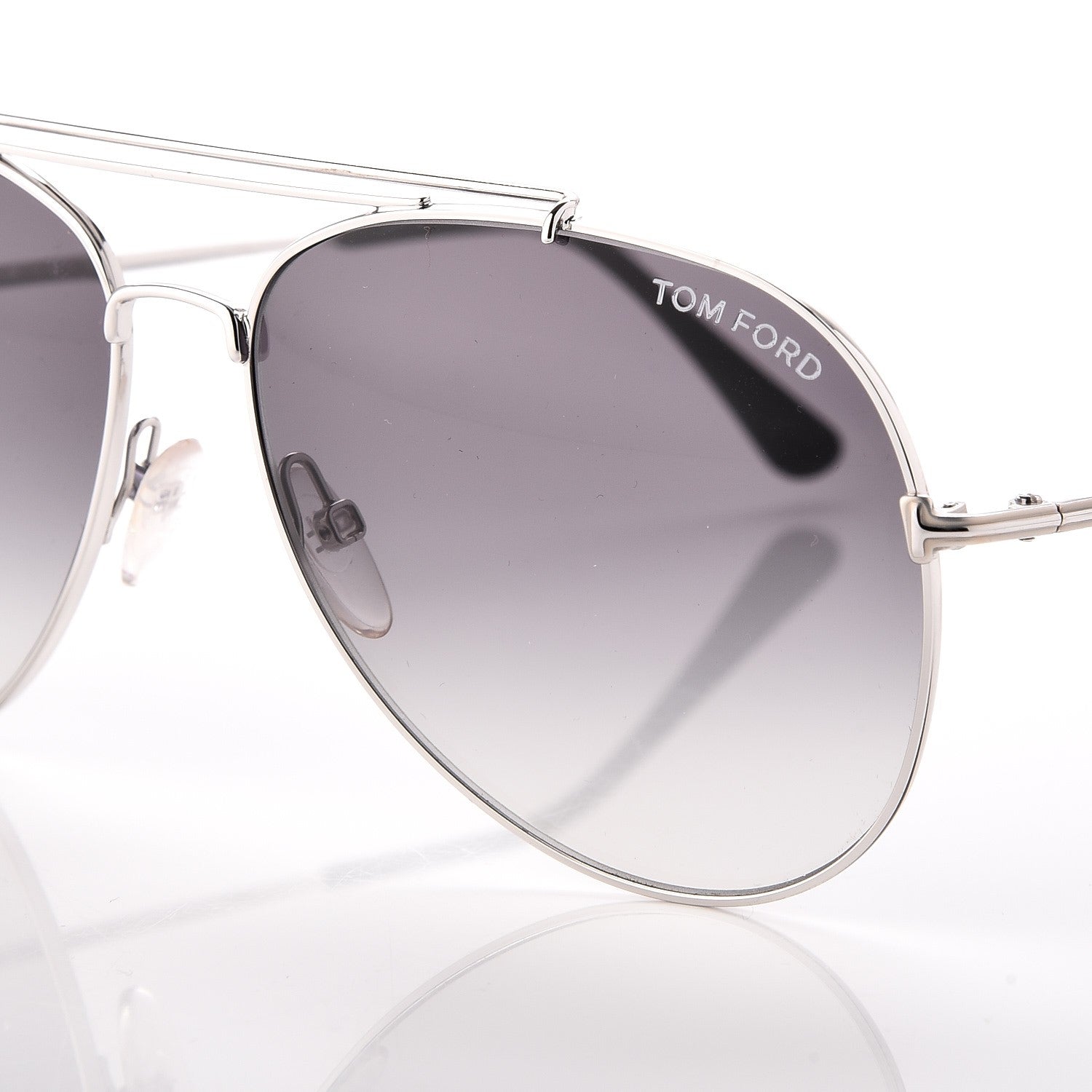Tom Ford Indiana Aviator Sunglasses TF497 Silver 8 of 9