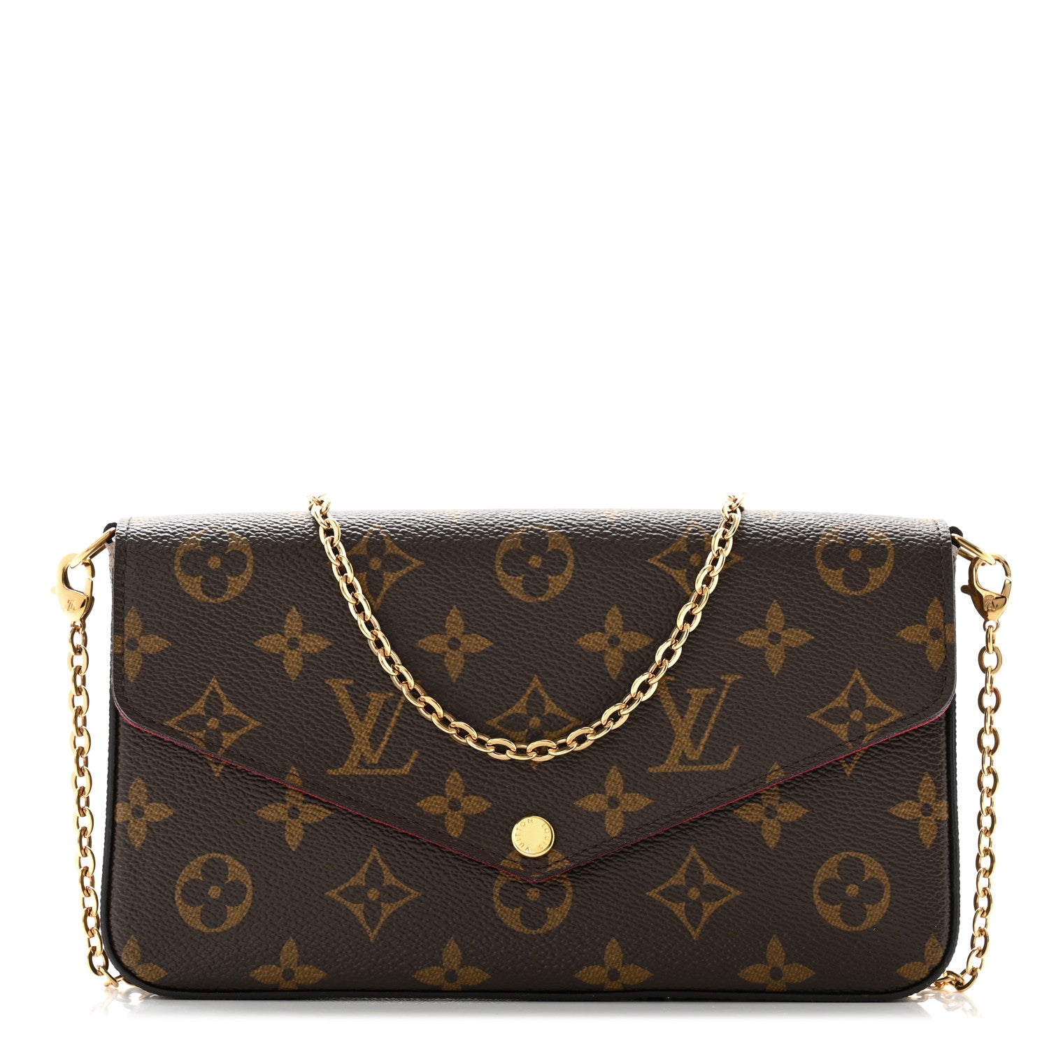 Louis Vuitton Monogram Pochette Felicie Chain Wallet Fuchsia 1 of 12