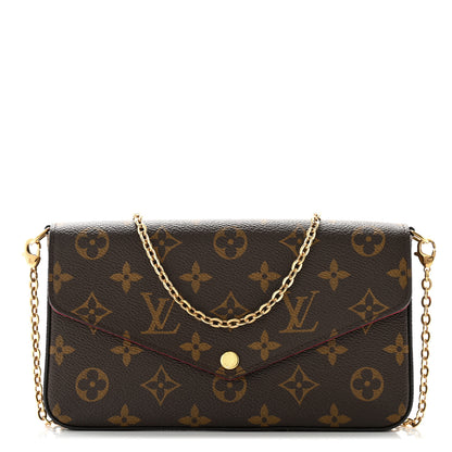 Louis Vuitton Monogram Pochette Felicie Chain Wallet Fuchsia 1 of 12