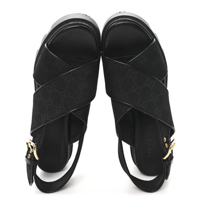 Gucci Monogram Granada Kid Trip 40/72mm Lug Sole Sandals 40 Black 2 of 9