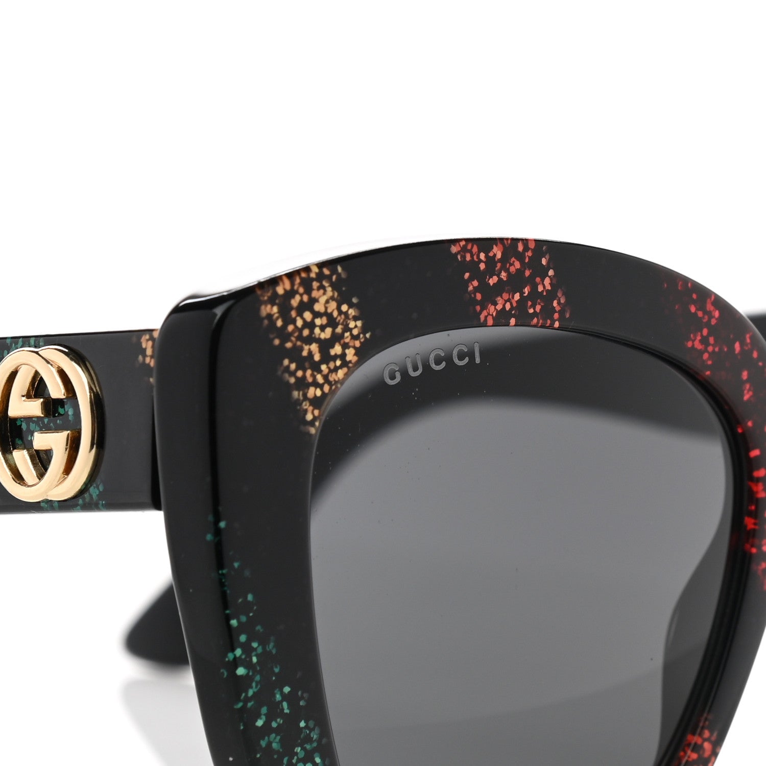 Gucci Acetate Glitter Sunglasses GG0327S Black 8 of 9