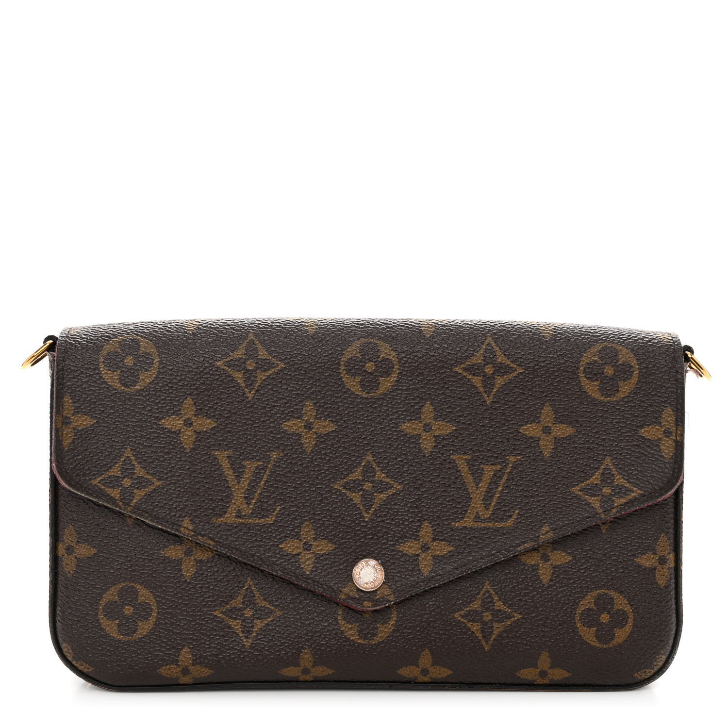 Louis Vuitton Monogram Pochette Felicie Chain Wallet Fuchsia 1 of 10