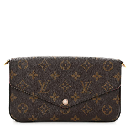 Louis Vuitton Monogram Pochette Felicie Chain Wallet Fuchsia 1 of 10