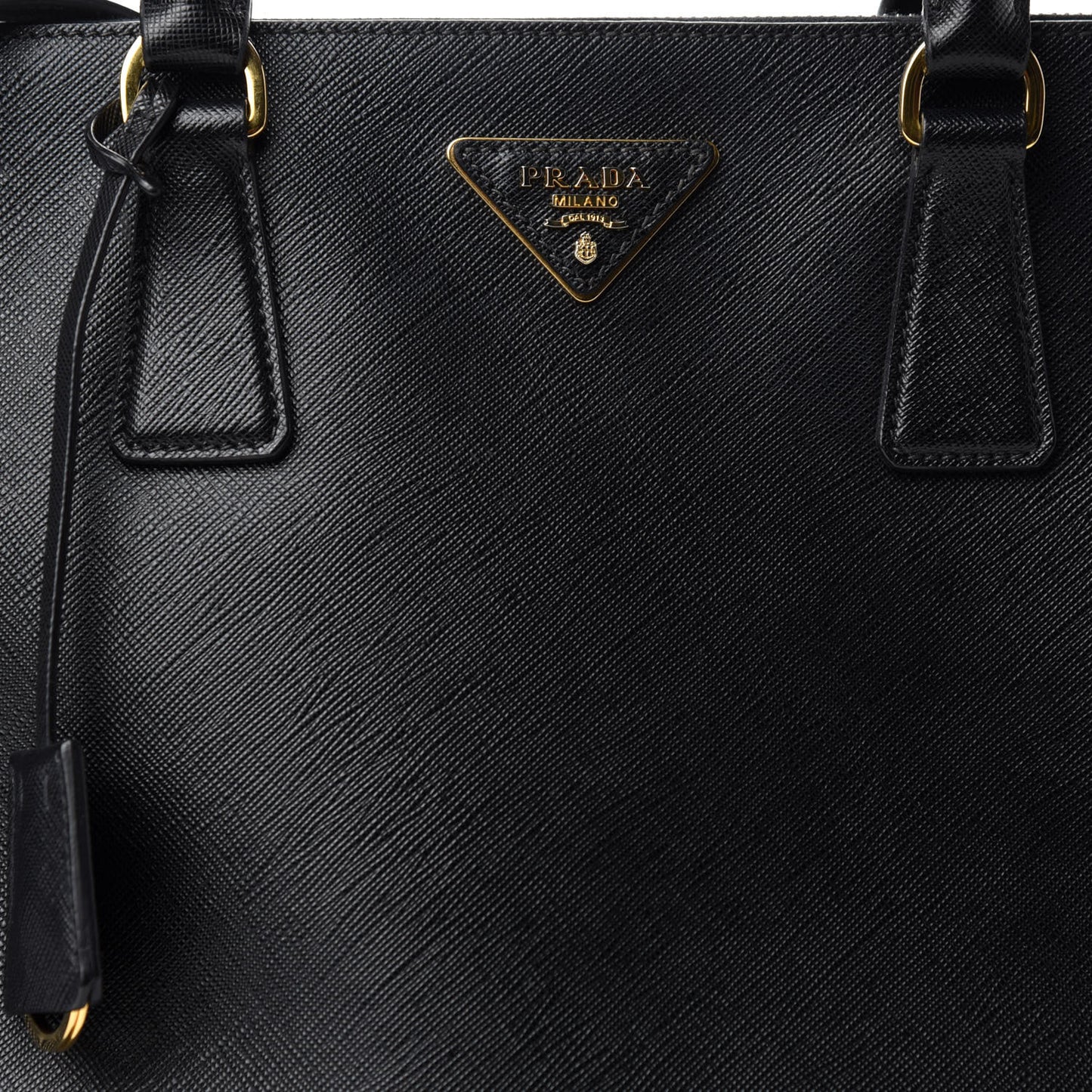 Saffiano Medium Galleria Double Zip Tote Black