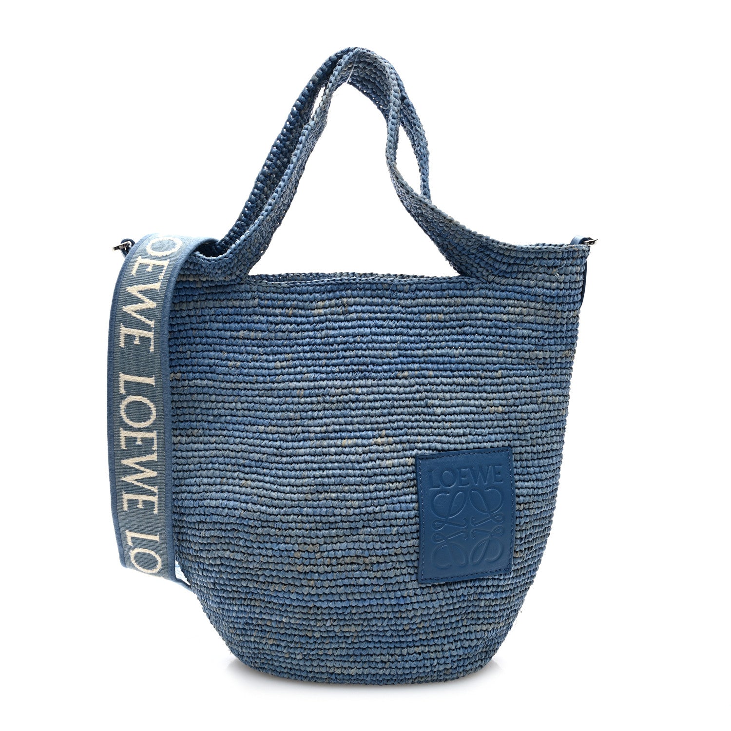 Loewe Raffia Mini Slit Tote Bag Blue 1 of 9