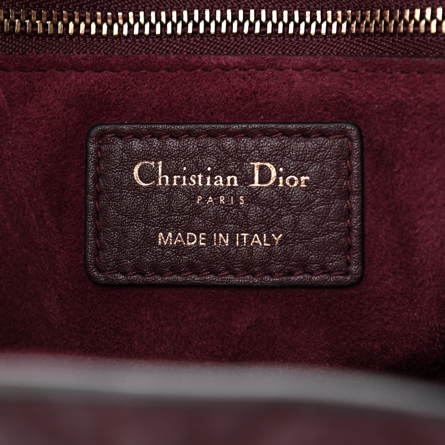Grained Calfskin Cannage Large Lady Dior Burgundy