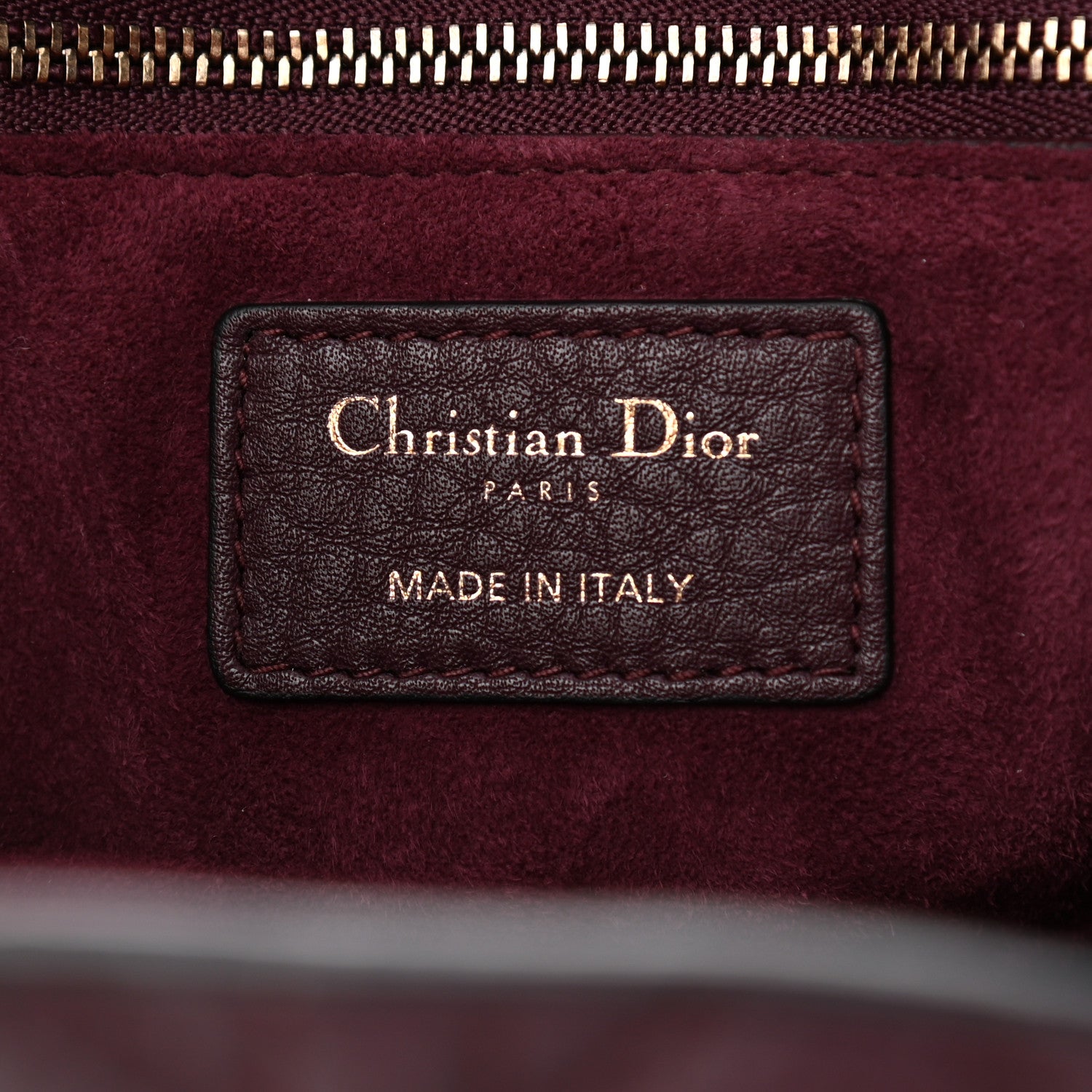 Christian Dior Grained Calfskin Cannage Large Lady Dior Burgundy 6 of 8