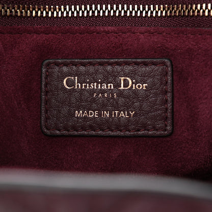 Christian Dior Grained Calfskin Cannage Large Lady Dior Burgundy 6 of 8