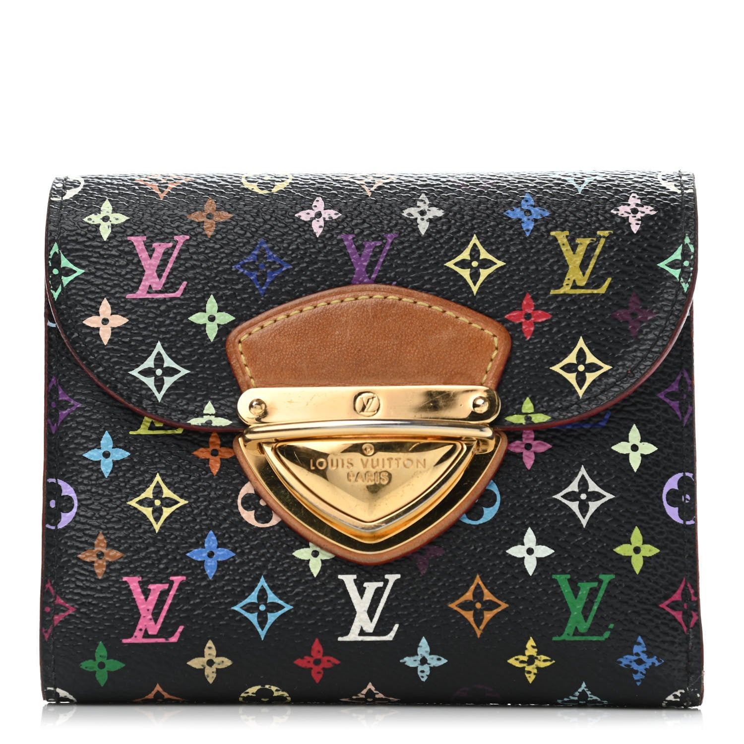 Louis Vuitton Monogram Multicolor Joey Wallet Black Grenade 1 of 4
