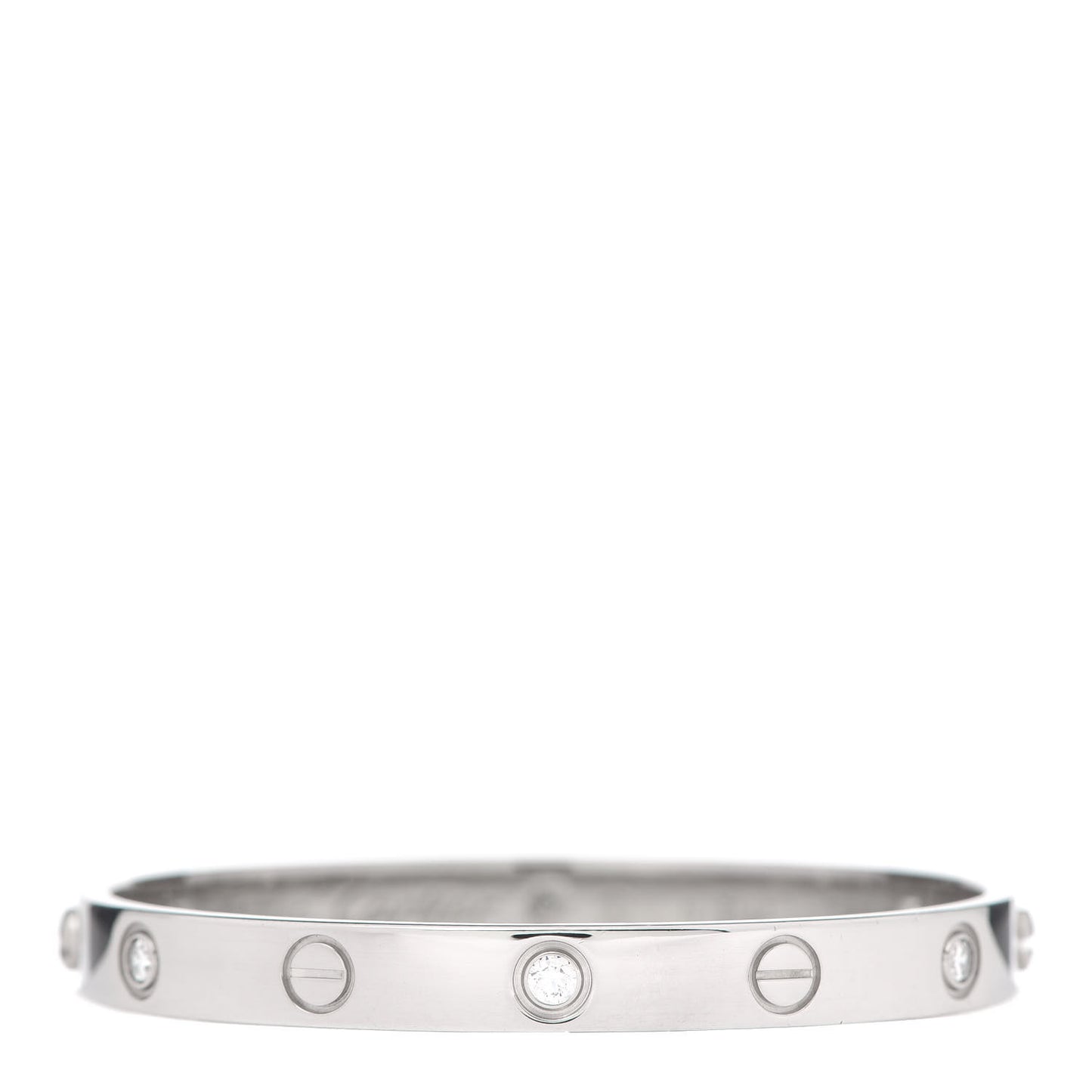 18K White Gold 6 Diamond LOVE Bracelet 16