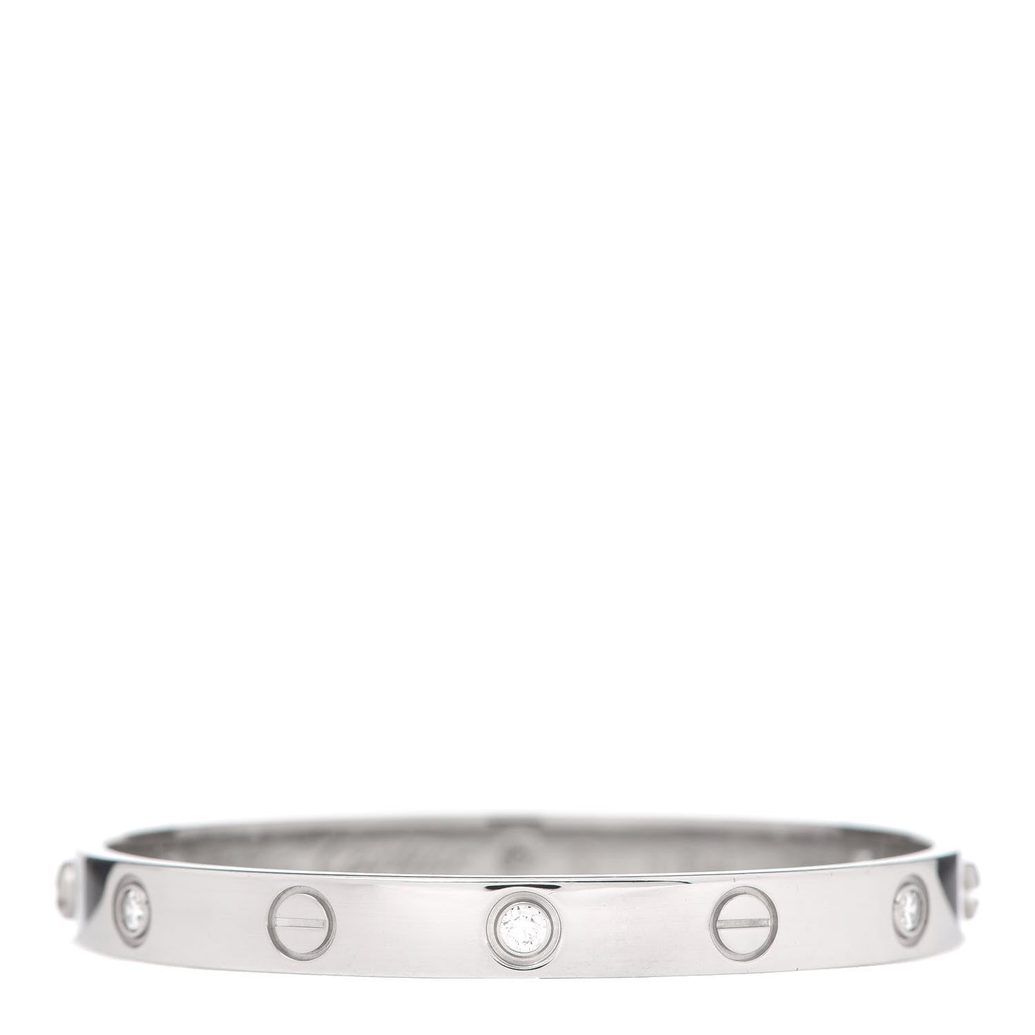 Cartier 18K White Gold 6 Diamond LOVE Bracelet 16 3 of 4