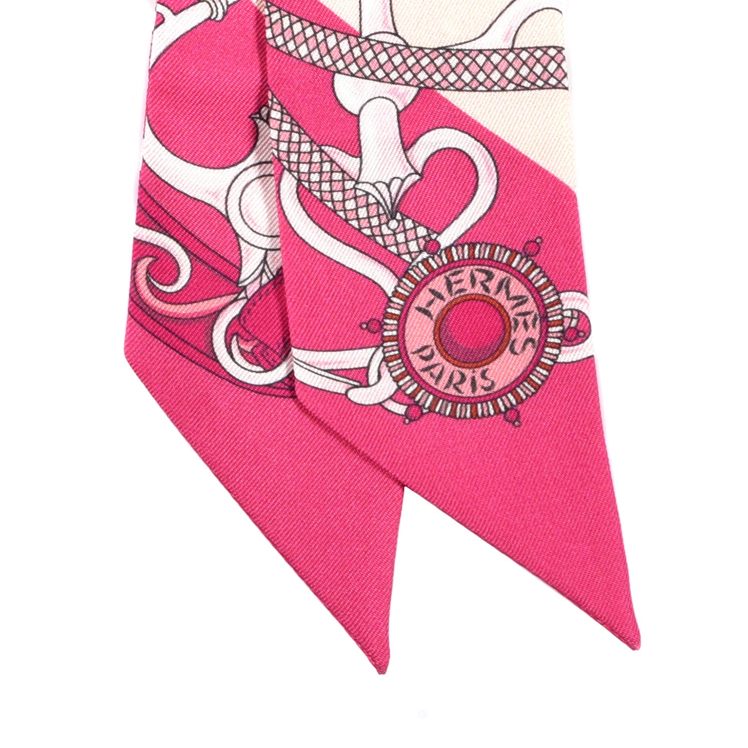 Hermes Silk Festival Des Amazones Twilly Fuchsia Nacre Rose 2 of 4