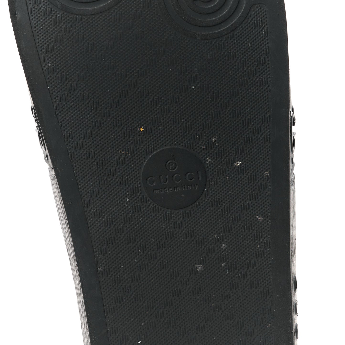 Rubber GG Monogram Perforated Womens Slide Sandals 39 Black