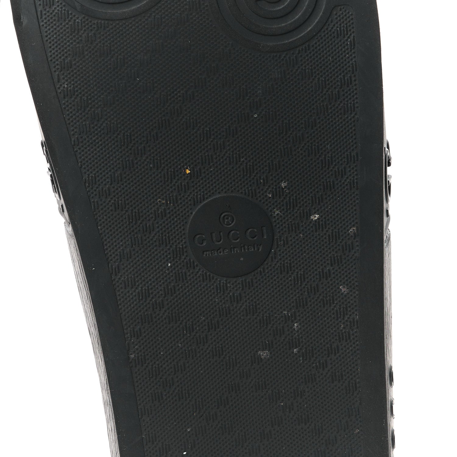 Gucci Rubber GG Monogram Perforated Womens Slide Sandals 39 Black 7 of 9