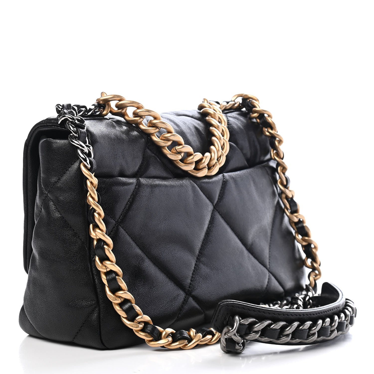 Chanel Lambskin Quilted Medium Chanel 19 Flap Black 3 of 9