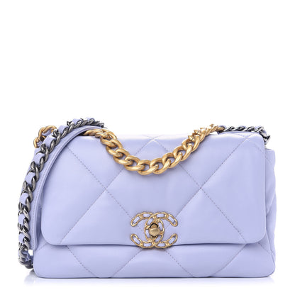 Chanel Lambskin Quilted Medium Chanel 19 Flap Light Purple 1 of 9