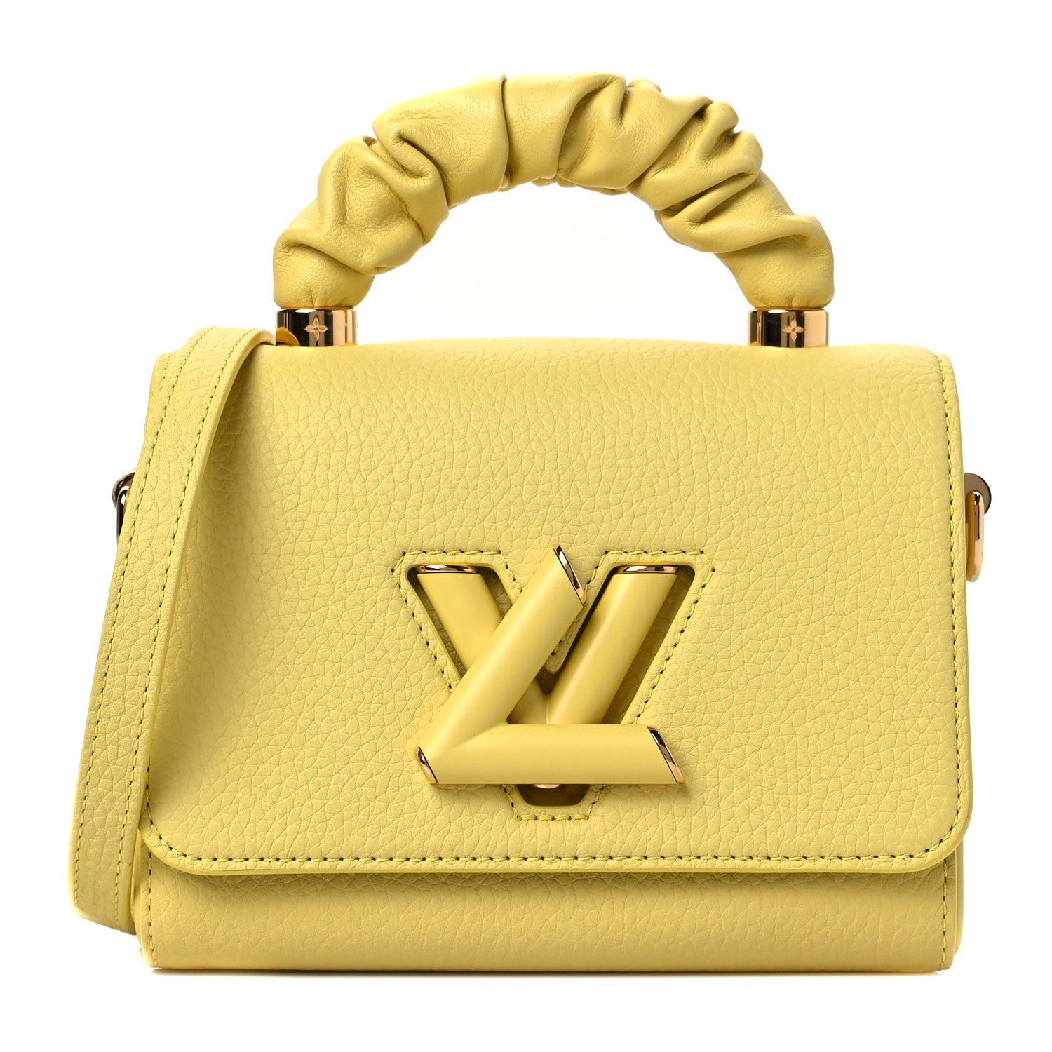 Louis Vuitton Taurillon Smooth Calfskin Scrunchie Twist One Handle PM Yellow 2 of 7