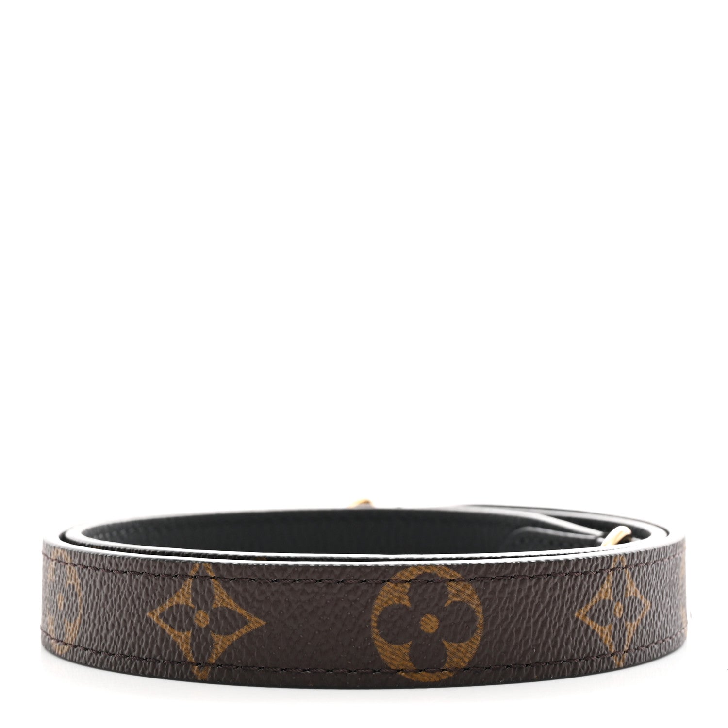 Louis Vuitton Calfskin Monogram Shoulder Strap Black 2 of 3