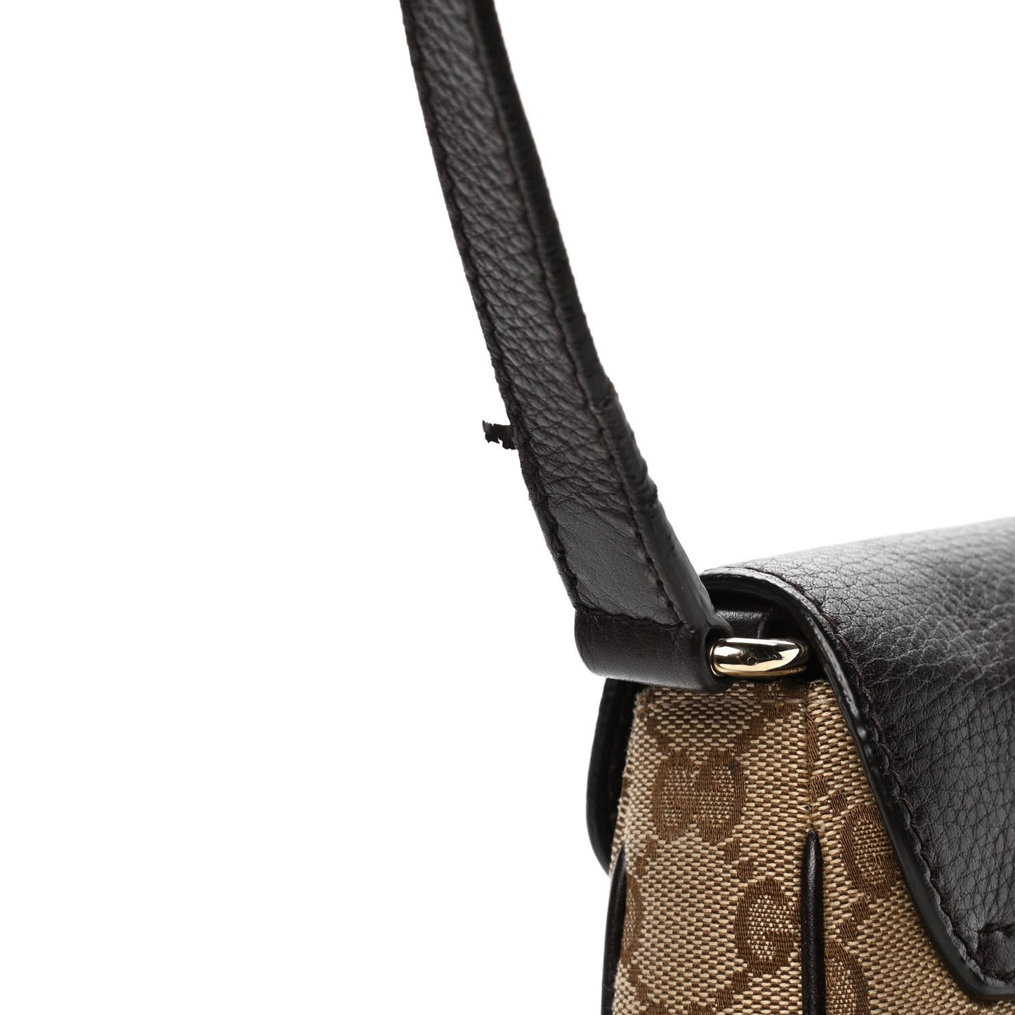 Monogram Pebbled Calfskin Web Small Dressage Shoulder Bag Dark Brown