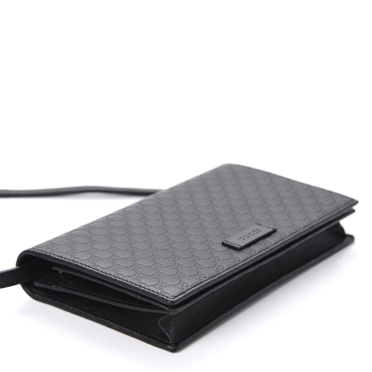 Microguccissima Crossbody Wallet Black