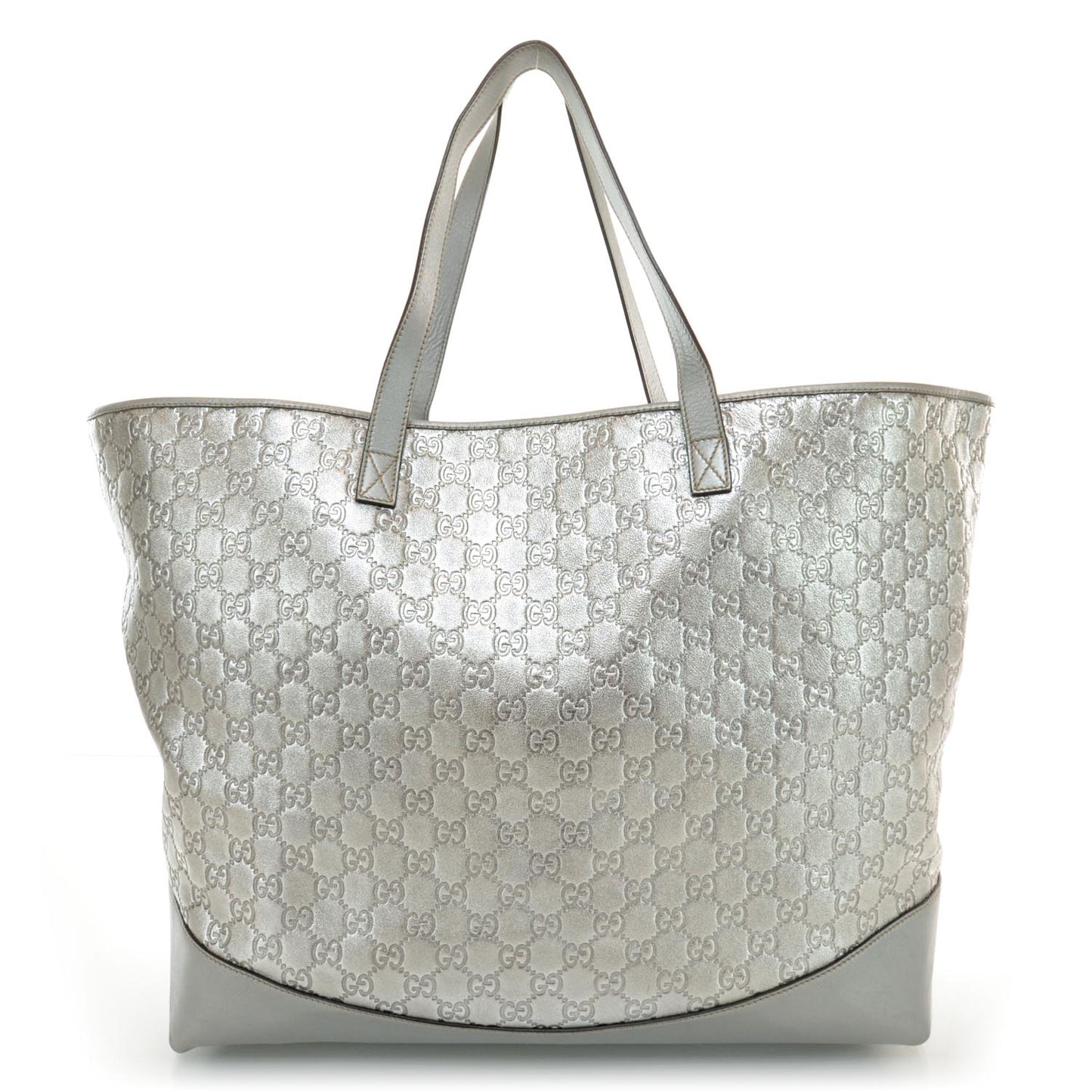 Guccissima Large Tote Silver