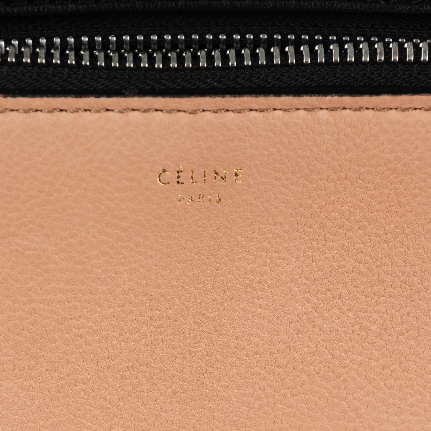 Textured Calfskin Medium Bi-Color Edge Shoulder Bag Black