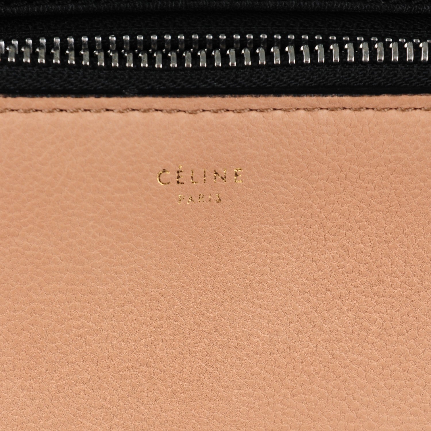 Celine Textured Calfskin Medium Bi-Color Edge Shoulder Bag Black 7 of 10