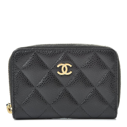 Chanel Caviar Quilted Zip Coin Purse Black 1 of 10