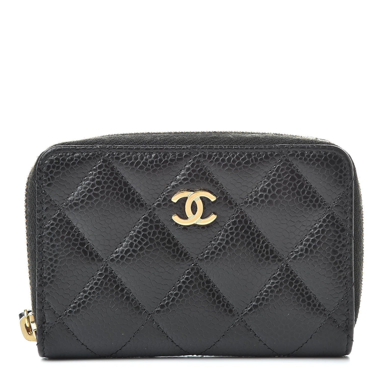 Chanel Caviar Quilted Zip Coin Purse Black 1 of 10