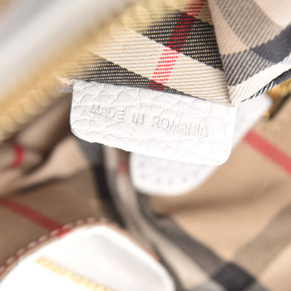 Burberry London Grainy Calfskin Small Greenwood Bowling Bag White 9 of 11