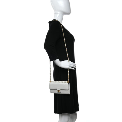 Chanel Lambskin Quilted Chic Pearls Clutch With Chain White 2 of 10