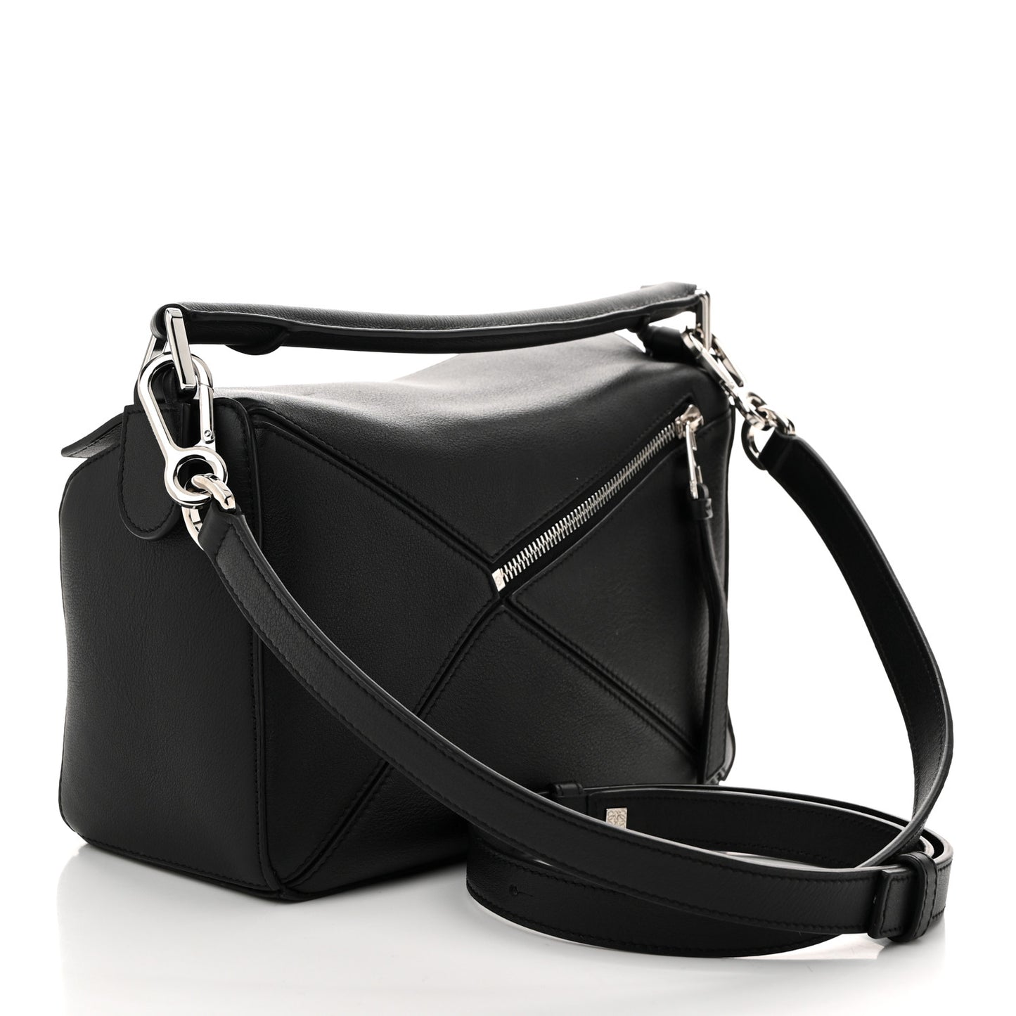 Calfskin Small Puzzle Bag Black