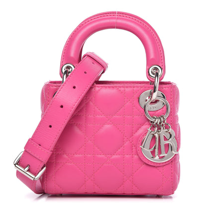 Christian Dior Lambskin Cannage Nano Lady Dior Fuchsia 1 of 10