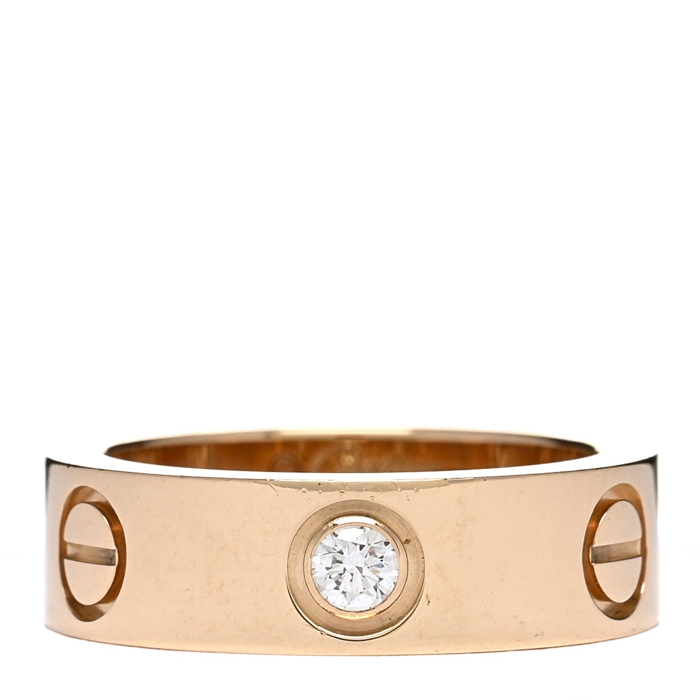 18K Yellow Gold 3 Diamond 5.5mm LOVE Ring 48 4.5
