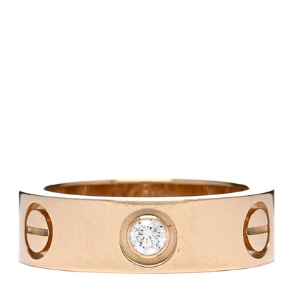 Cartier 18K Yellow Gold 3 Diamond 5.5mm LOVE Ring 48 4.5 1 of 4