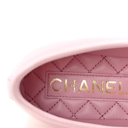 Chanel Lambskin Mary Jane Flats 37.5 Light Pink 8 of 10