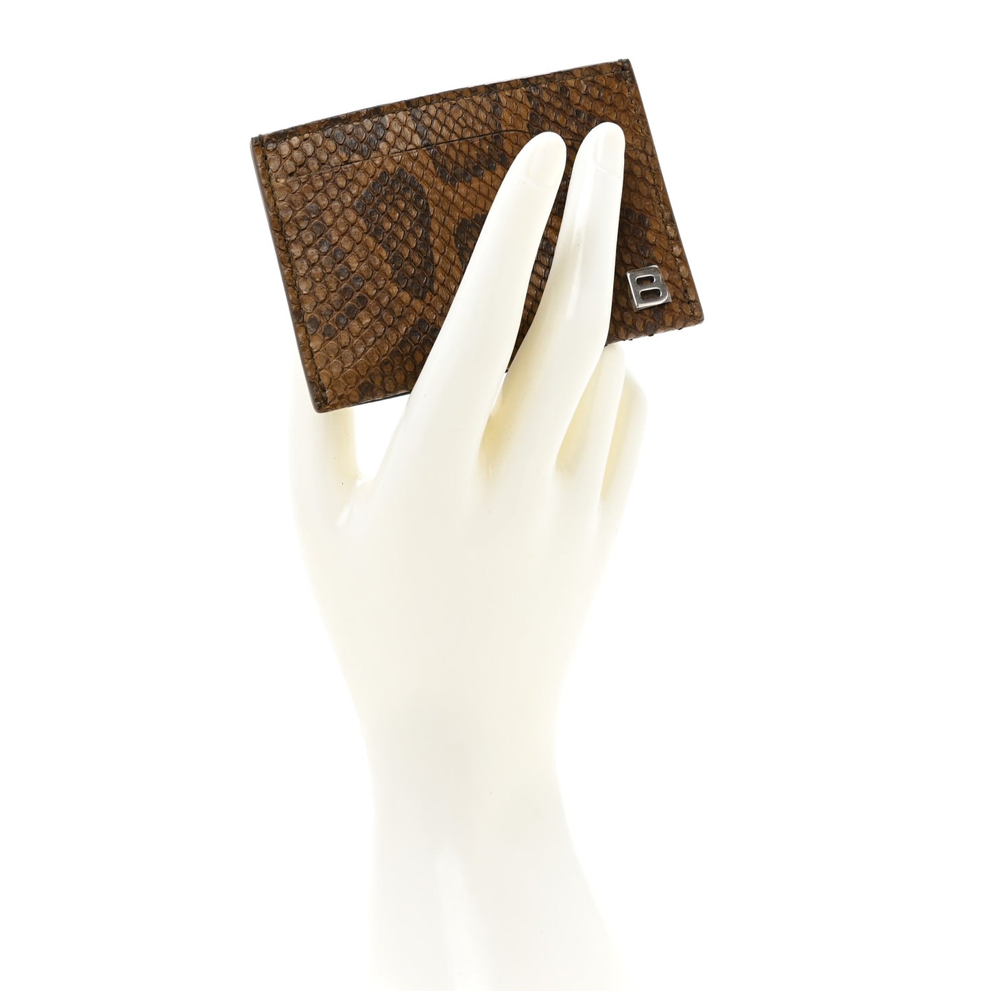 Snakeskin Card Holder Black