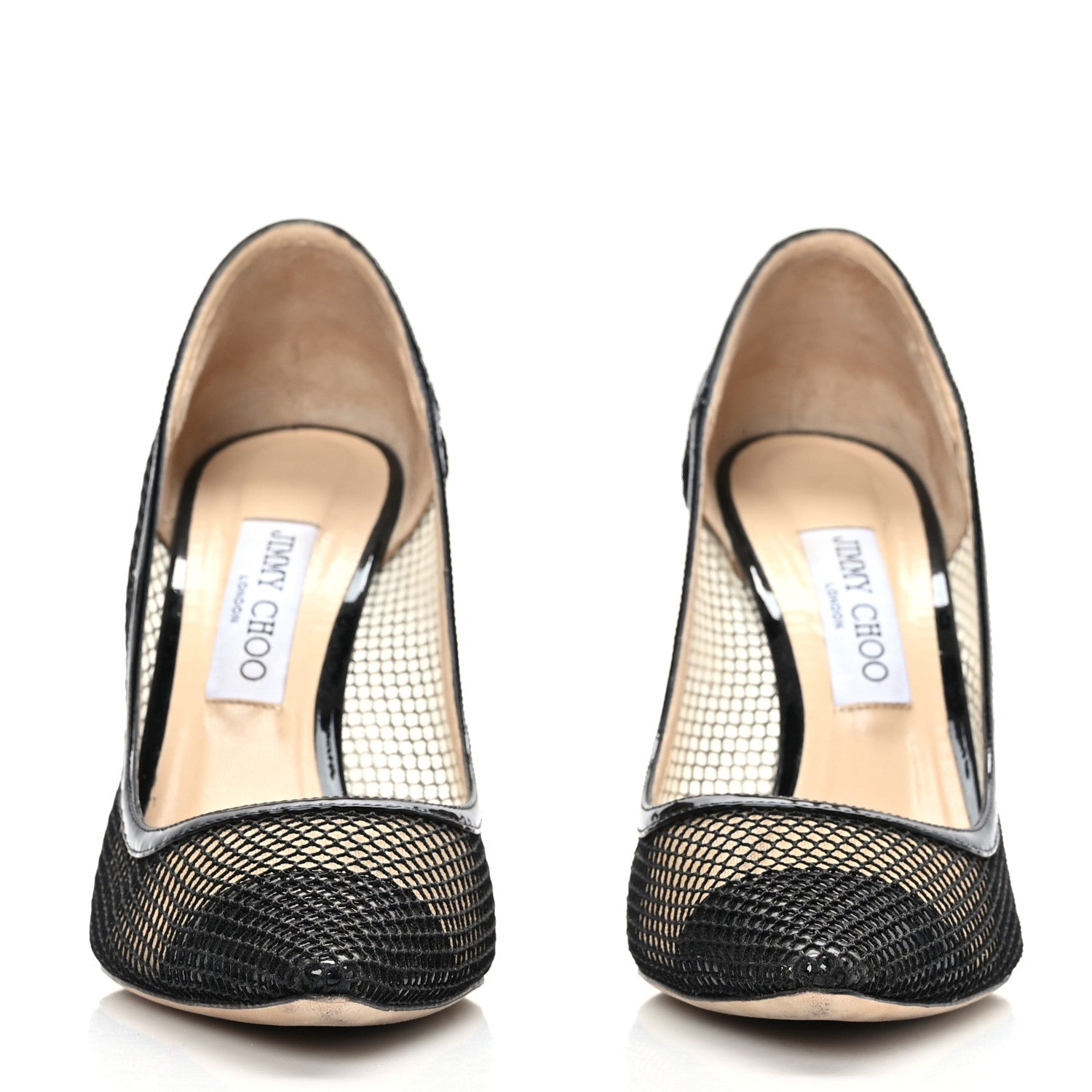 Jimmy Choo Mesh Patent Pointy Toe Romy 100 Pumps 40.5 Black 2 of 7