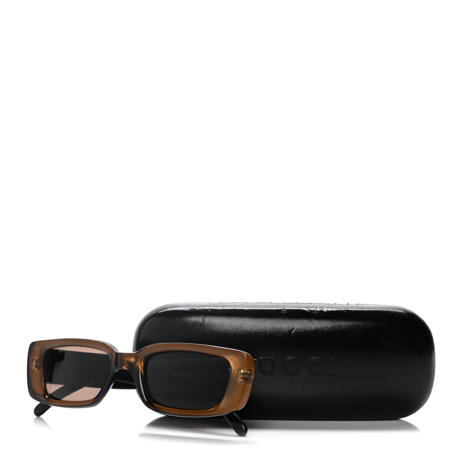 Gucci Acetate Rectangular Sunglasses GG2409NS Brown 7 of 7