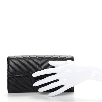 Chanel Aged Calfskin Chevron Quilted 2.55 Reissue Flap Wallet So Black 2 of 9