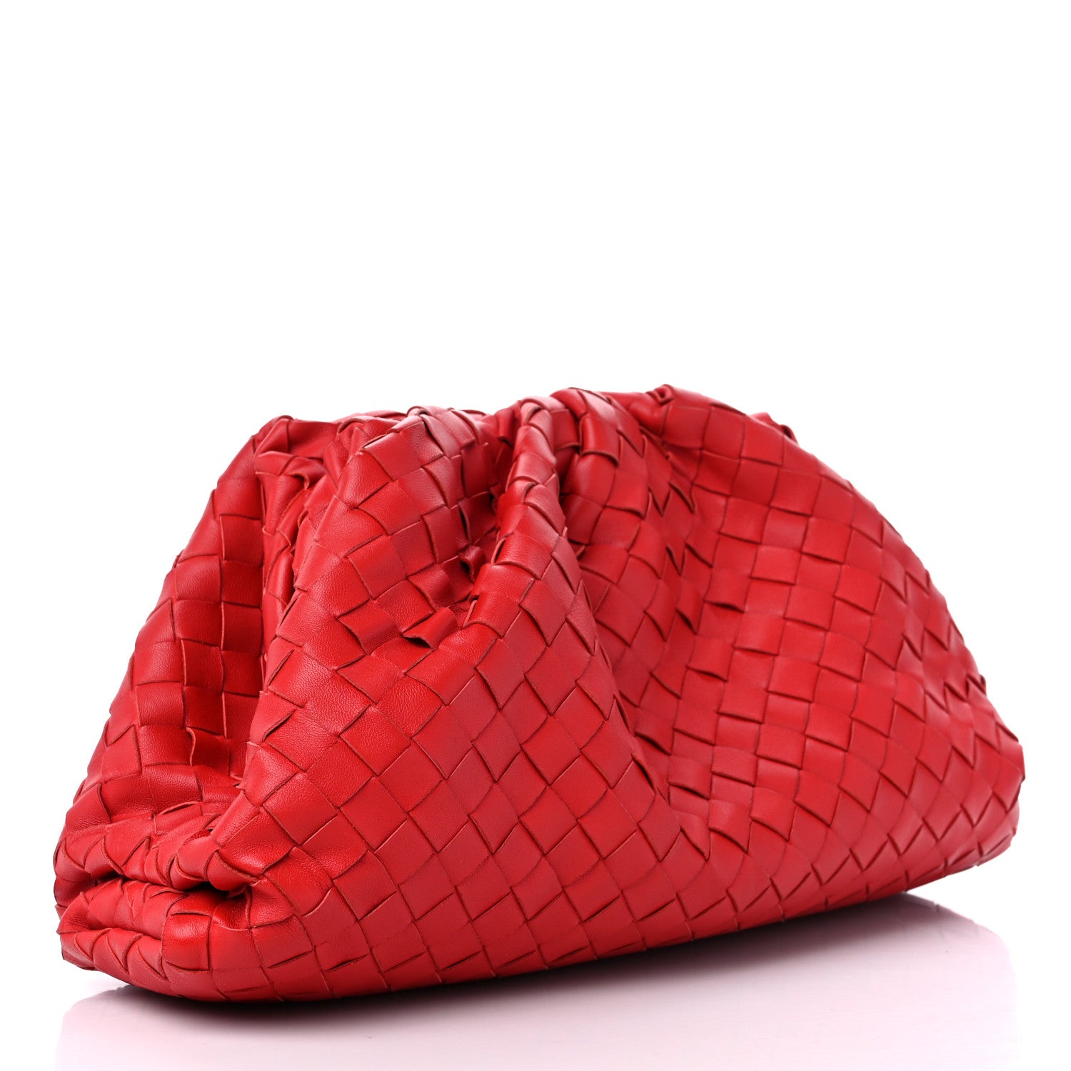 Bottega Veneta Nappa Maxi Intrecciato The Pouch Oversized Clutch Bright Red 3 of 13