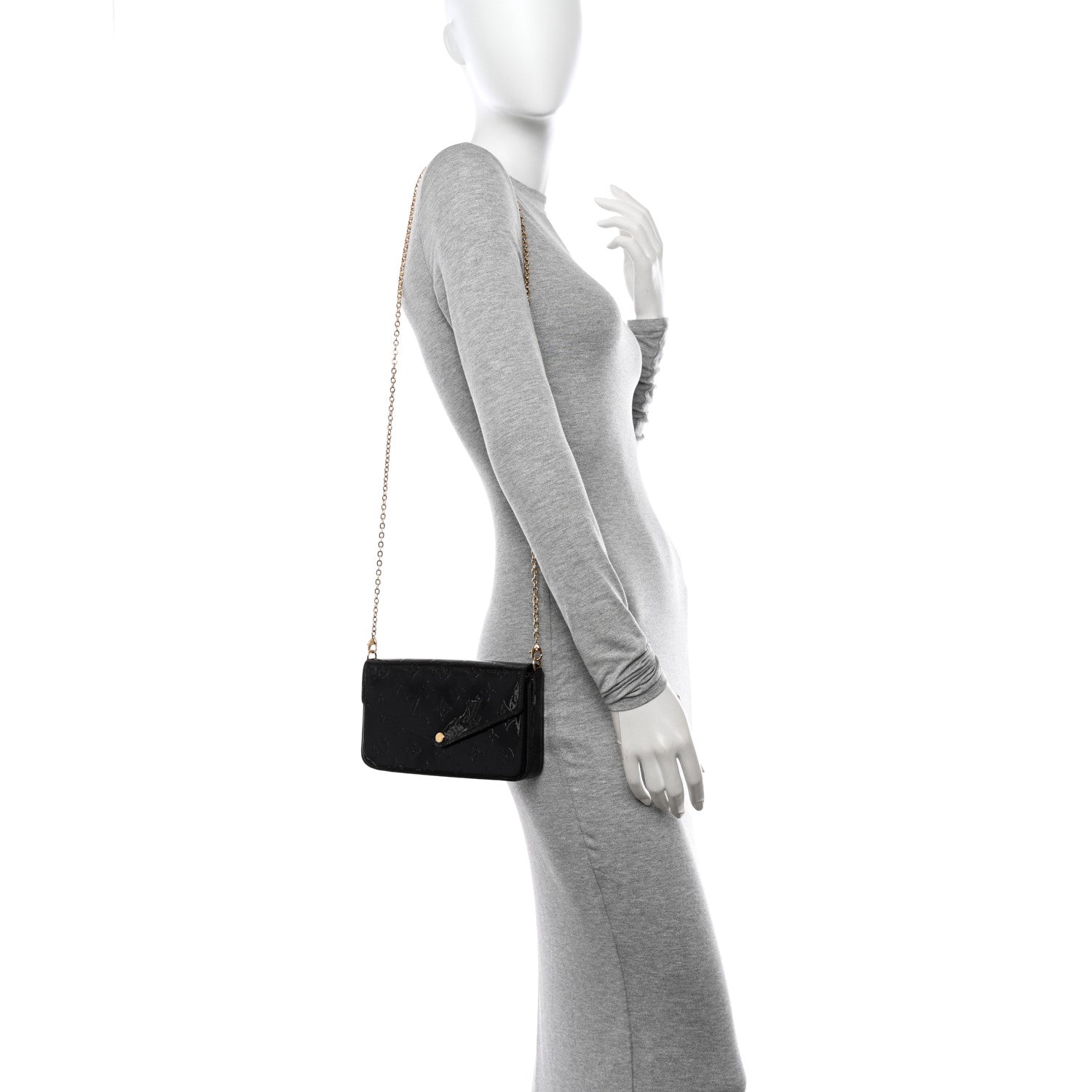 Louis Vuitton Vernis Pochette Felicie Chain Wallet Amarante 2 of 12