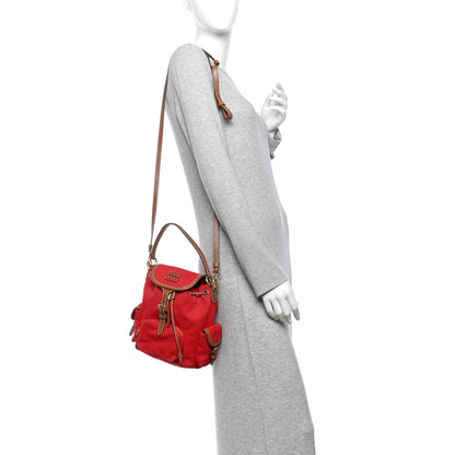 Miu Miu Canapa Soft Calfskin Mini Backpack Rosso Brandy 2 of 12