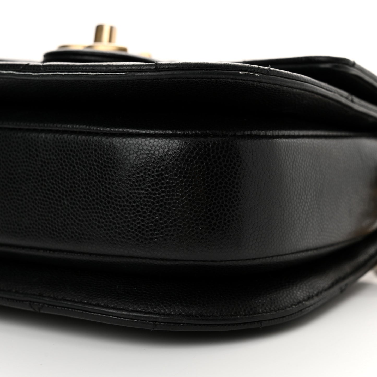 Caviar Quilted Moon Messenger Black