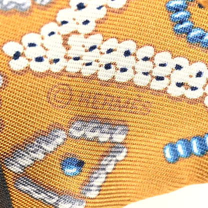Hermes Silk Kelly En Perles Twilly Miel Bleu Jean Cream 4 of 4