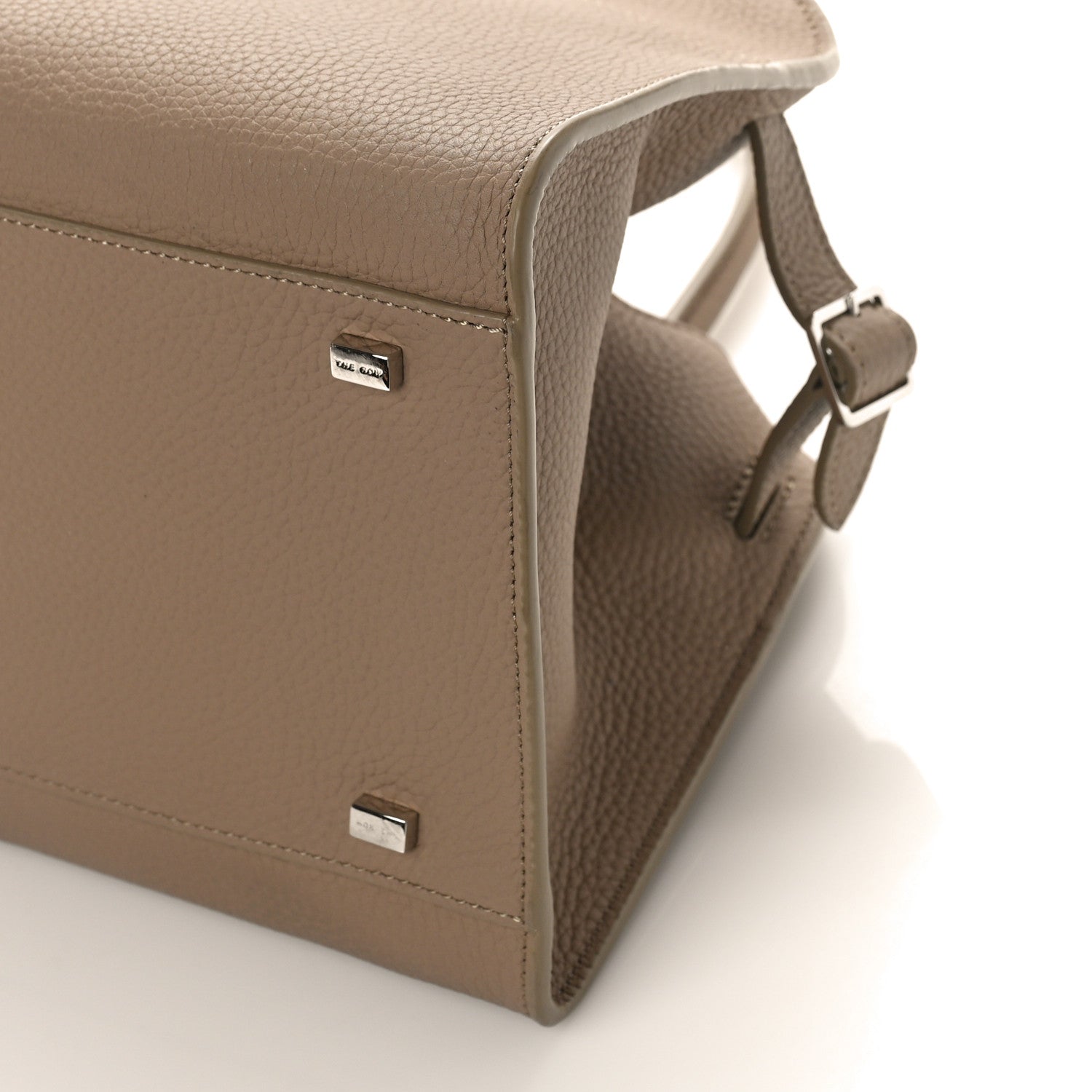 The Row Grained Calfskin Soft Margaux 10 Bag Dark Taupe 8 of 8