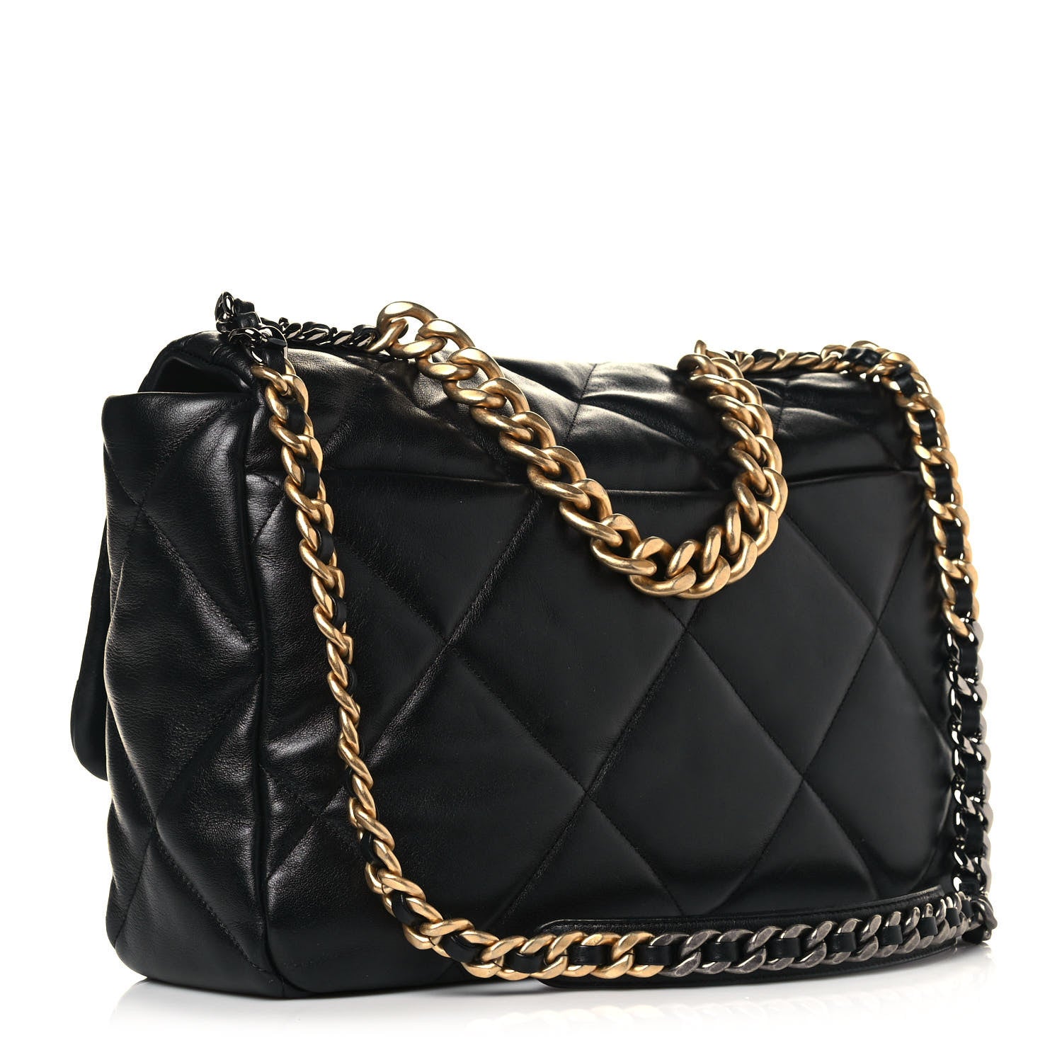 Chanel Lambskin Quilted Maxi Chanel 19 Flap Black 3 of 13