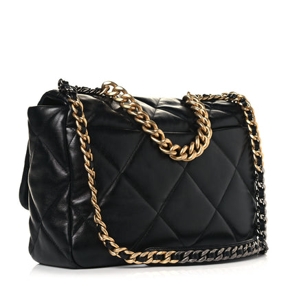 Chanel Lambskin Quilted Maxi Chanel 19 Flap Black 3 of 13