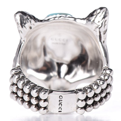 Gucci Sterling Silver Resin Anger Forest Wolf Head Ring 54 6.75 5 of 11
